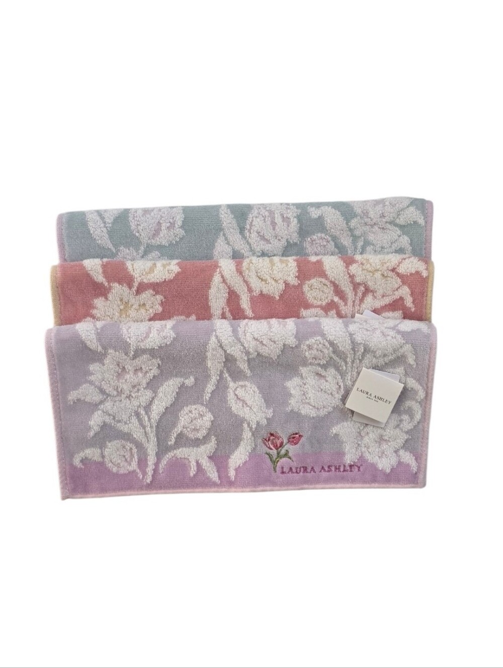Laura Ashley Japan Floral Mini Towels Washcloths Set of 3 New With Tags - Picture 10 of 12